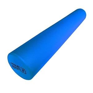 ResultSport Foam Roller for Back Muscle with A3 Exercises Poster – Trigger Point Massage, Pilate, Yoga, Runner (Blue EVA, 90x15cm)