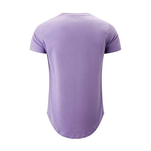 Image of YININF Men's T-Shirts Hipster Short Sleeve Solid Color Crew Neck Cotton Soft Fitted Tees