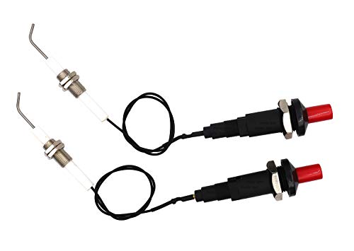 METER STAR Push Button Piezo Igniter Mit Threaded Universal Ceramic Electrode Ignition Spark Plug Wire 0,3 Meter Electronic Device Set von 2
