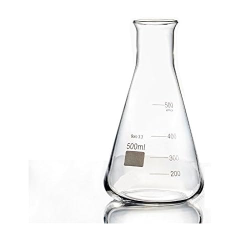Rocwing - Graduated Conical Wide Mouth Flask Erlenmeyer made from Borosilicate Glass 3.3 (500ml) Cover