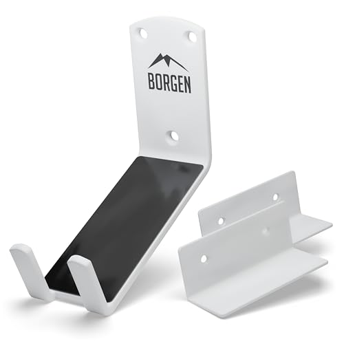 Borgen Soporte de pared para bicicleta | Soporte de pedal para bicicletas eléctricas, MTB, de carreras con 2 ángulos de apoyo y almohadillas...