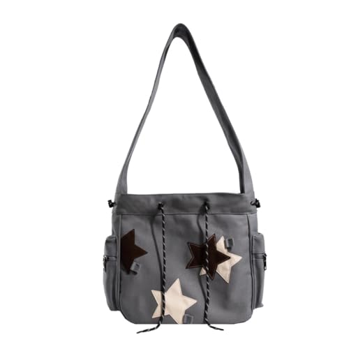 Linda bolsa carteiro feminina Kawaii Y2K bolsa tiracolo estética bolsa de ombro Hobo, Cinza, Retrô, japonesa
