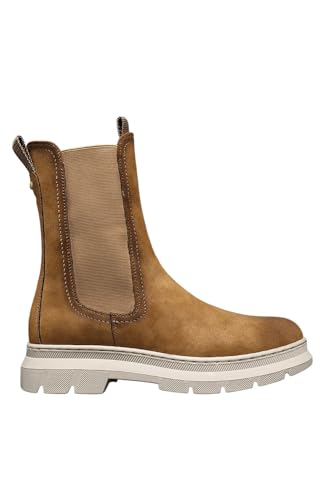 Image of IVACHY Suede Mid Calf Boots Chelsea Ankle Boots Chunky Platform Elastic bootie size 3 to 7.5 UK