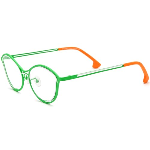 Image of FONEX Colorful Pure Titanium Glasses Frame Women Retro Round Eyeglasses