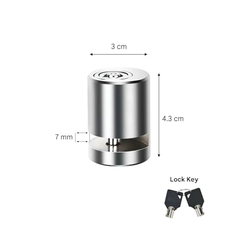 Image of Securo Stainless Steel Heavy Duty Disc Brake Lock Pad Lock with 7mm Pin Anti Theft Wheel Security Lock for Bike Motorcycle Scooter ATV with 2 Keys Painted Finish Durable Protection