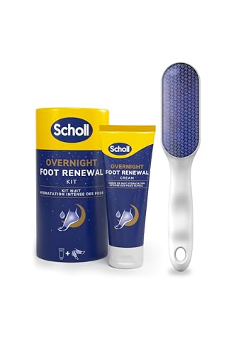 Scholl Lima Manual Vidrio Nano Cristal Para Pies, 1 unidad + Scholl Kit de cuidado nocturno de los pies, Bundle Kit Nocturno
