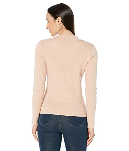 Image of Calvin Klein Women's Johnny Collar V Neck Lightweight Long Sleeve Comfortable Sweater