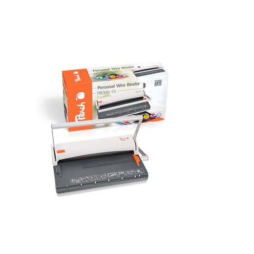 Peach PB300-15A - Encuadernadora de alambre (DIN A4, encuaderna 60 páginas, incluye 34 canutillos de 8 mm, capacidad de perforación de 6 hojas)