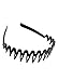4cm Plastic Zig Zag Shark Tooth Hairband Alice Band in Black
