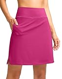 Viodia 18' Skorts For Woman With Pockets High Waisted Golf Tennis Skirts Knee Length Long Skort For Women Dressy Casual Rose Pink