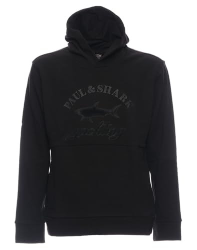 Durable 100% cotton for softness and breathabilityRegular fit with adjustable hood drawcordElastic cuffs and hem for tailored comfortSubtle tone-on-tone Paul & Shark logoVersatile black color for all seasons