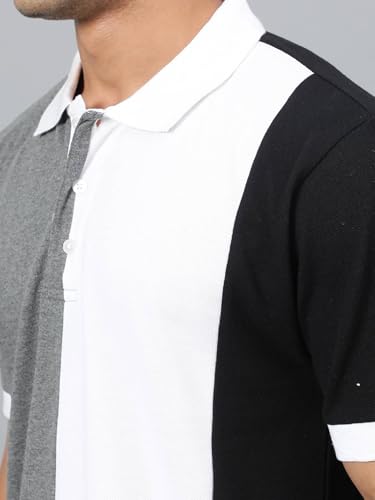 Image of KOTTY Men Solid Spread Collar Cotton Blend T-Shirt