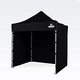 BRIMO Festzelt 100% Wasserdicht mit 3 Seitenteilen - 5 Jahre Garantie (2x2 m, Schwarz)