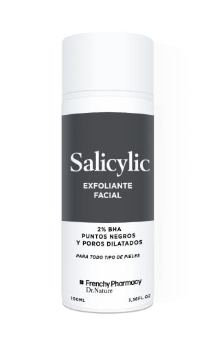 Acido Salicilico Facial BHA 2% 100 ML - Limpia Poros Espinillas Puntos Negros de la Nariz y Cara - Tonico Facial Piel Mixta y Grasa - Peeling Facial Limpiador de Poros y Puntos Negros - Piel Sensible