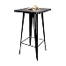 Produktbild hjh OFFICE 645060 Stehtisch VANTAGGIO HIGH T Metall Schwarz Bar Tisch mit Fußablage im Industry-Design 103,5 cm hoch