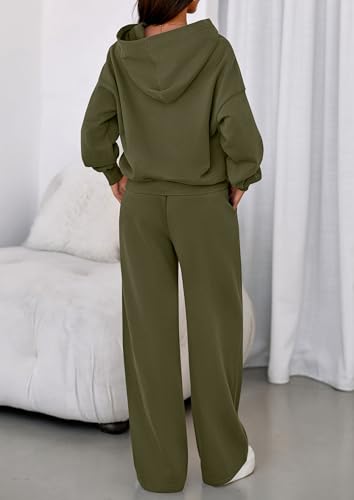 Image of PRETTYGARDEN Womens Sweatsuits 2 Piece Set 2026 Casual Winter Long Sleeve Hoodie Loose Wide Leg Sweatpants Fall Tracksuit