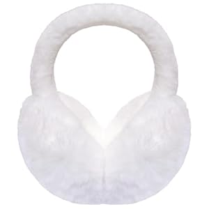 Womens Warm Ear Muffs Winter Faux Fur Earmuffs Fluffy Ear Warmer Fuzzy Adjustable Foldable Ear Covers Cold Weather