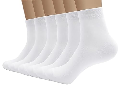 6 Pairs Mens Premium Cotton Quarter Socks - Comfortable Free Size Formal Men's Socks - Super Combed Material - EU sizes 40-45