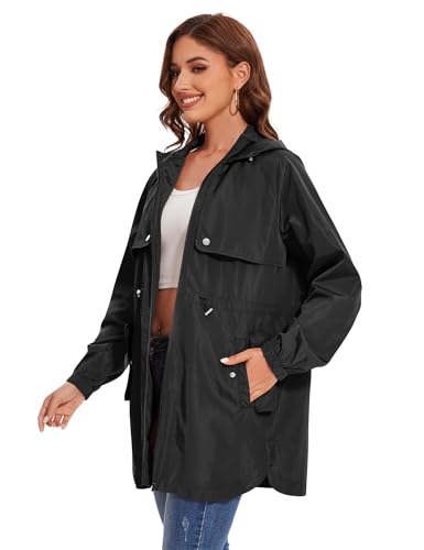 Avoogue Packable Women Waterproof Lightweight Rain Jackets Active Outdoor Hooded Raincoat4