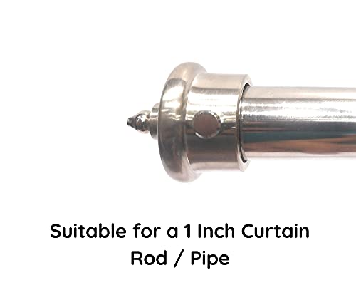 Image of FAPBADRI Simple Curtain End Caps /Finials for a 1 inch Pipe /Rod, Colour - Silver Matt Pointed Design, 2 Pieces