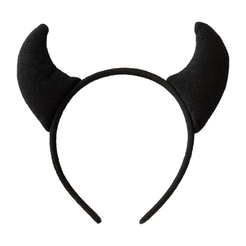YUYIYANG Devil Ears Headband - Soft Demon Horn Hair Accessory for Halloween Costume Cosplay Party Supplies for Women & Men (Black 1)