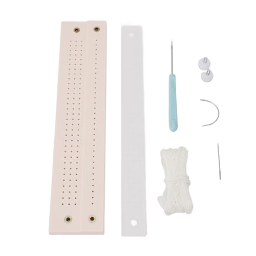 11 x 2.4in Plastic Book Binding Punch Kit, Versatile Manual Craft Tool for Journal Scrapbook Notebook with Curved Pin Straight Pin and Wax Rope