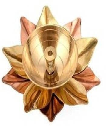 Image of Copper Lotus Kamal Diya for Pooja | Stylish Decorative Akhand Brass Table Diya for Arti (Pack of 10, Height: 1.5 Inch & Width: 3 Inch)