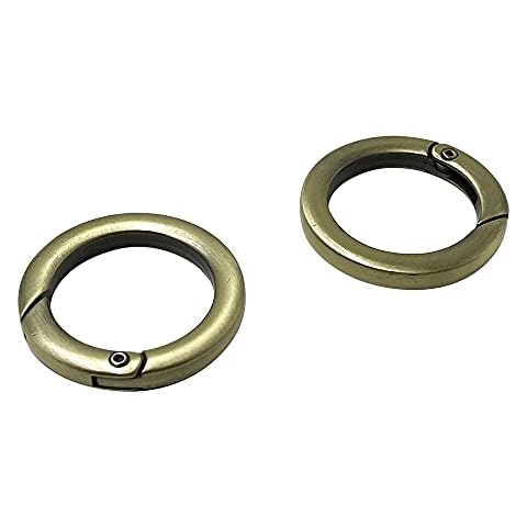 Brass Round Carabiner Spring Snap Hooks Clip,Metal Spring Key Ring,Trigger Spring Keyring Buckle,Flat O Ring for Purses 6pcs (Bronze) ET689 Cover