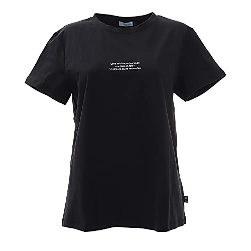 ウィッテム（HUITIEME） Tシャツ レディース 半袖 UVカット MESSAGEシャツ HU21SEG864023BLK （ブラック/Ｌ/Lady's）