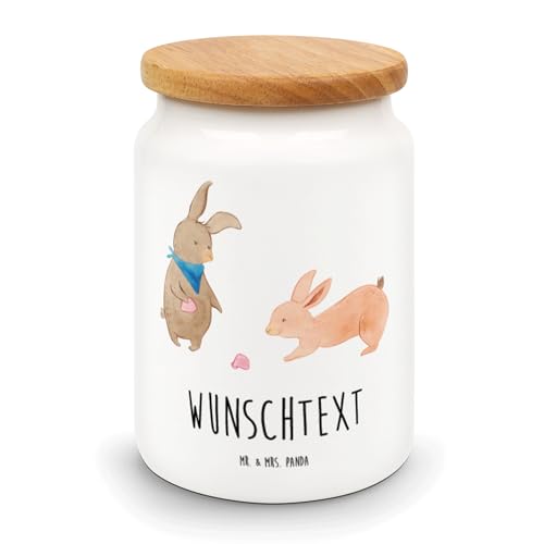 Mr. & Mrs. Panda Keksdose personalisiert Hasen Muschel - Personalisierte Geschenke, Meer, Personalisierbare, mit Namen, Strand, Bruder, Teedose, Muscheln, Leckerlidose, Dose, BFF