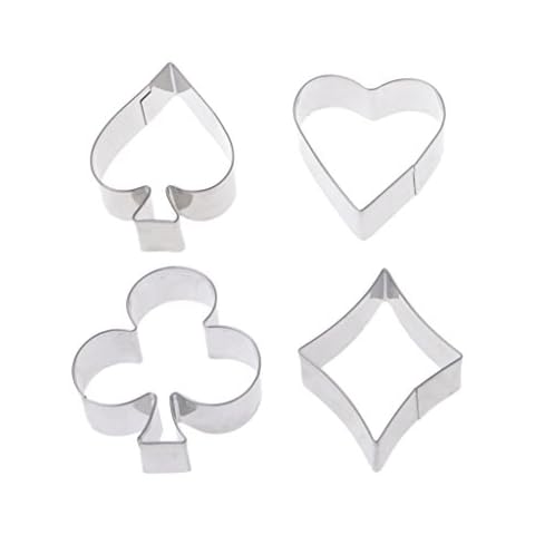 Cookie Cutters Shapes, 4 Pcs Stainless Steel Cookie Cutter Set Poker Pastry Cake Biscuit Cutting Molds, Pastry Cookie Biscuits Mould Cover