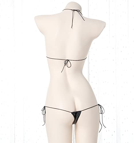 JasmyGirls Leather Micro Bikini Extreme Anime Lingerie Sexy Cosplay Outfit Japanese Bra Panty Set Two Piece Thong Swimsuit4