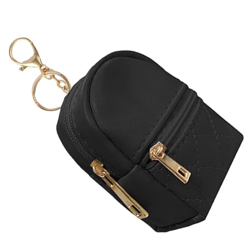 女性用の小さなバックパックキーチェーンPUレザーマテリアルリップスティックホルダー旅行メイクジッパーポーチPUレザーリップスティックホルダー