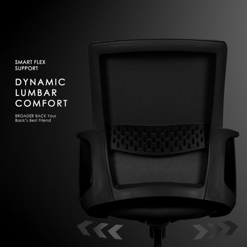 Image of Varaha Neer BIS Certified Office Chair | 5 Year Warranty| Curved Armrest & Smart Tilt Locking System|Dynamic Lumber Comfort & Class 4 Hydraulic Gas Lift Cylinder|Gaming Desk Chair for HOM|Black