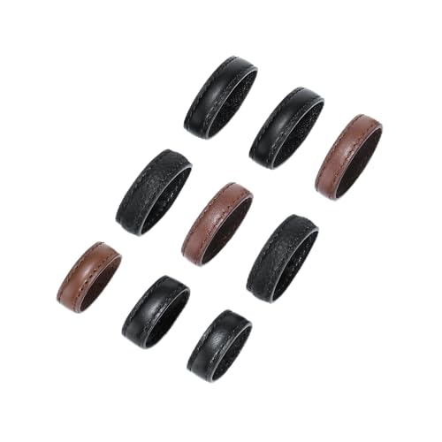 LOKSIII belt accessories belt ring cowhide Leather Loop Keeper (black-25mm (Belt Width 0.8-1in))
