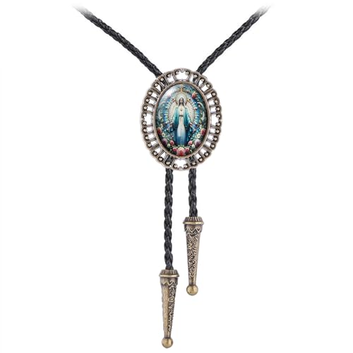 Image of Jeilwiy Bolo Tie for Men Western Cowboy Gothic Bolo Tie Necklace Halloween | Glow in Dark Bolo Tie for Men Women, 3D Halloween Bolo Tie, Gothic Western Ties, String Ties for Men Rodeo Leather Necktie