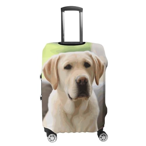 Cute Labrador Dog Luggage Cover, Washable Elastic Suitcase Cover Protector Fit 18-32 Inch Luggage4