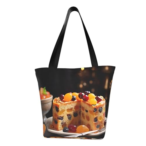 Fruit Cakes Print Comfortable Shoulder Bag Summer HandbagTravel Beach Work Daily Use Versatile Carry