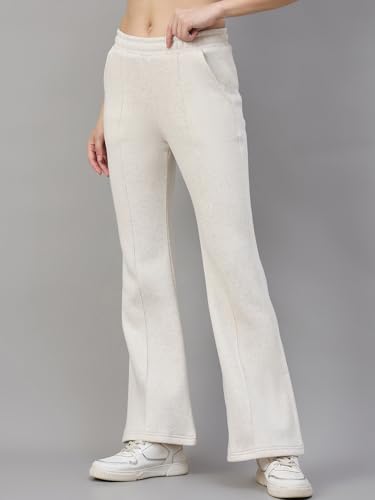 Image of 98 Degree North Women Flared Fleece Track Pants-GL1315-ALMOND