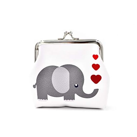 Pu Leather Coin Purse Cute Animal Elephant Wallet Bag Change Pouch Gifts for Women Kids Girls Key Holder