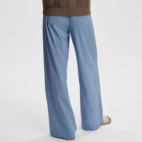 Ainangua High Waisted Wide Leg Pants for Women Elastic Business Casual Work Dress Pants Long Straight Suit Trousers Pockets2
