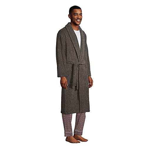 Lands' End Mens Calf Length Terry Robe Rich Steel Regular Large #TOP2