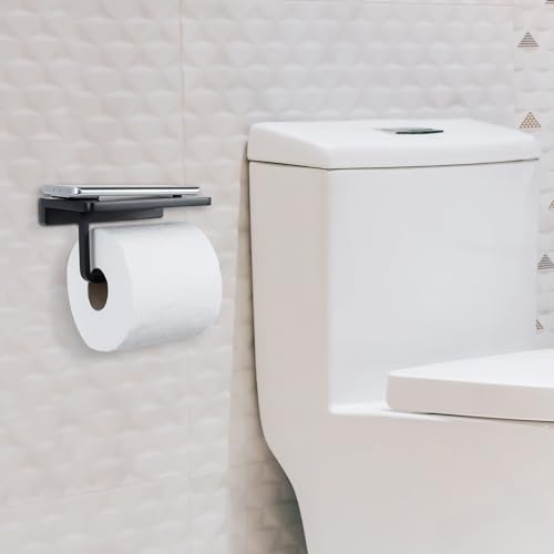 Mygift BATH2673BLK Modern Hotel Series Toilet Paper Roll Holder In Matte Black Stainless Steel Finish thumb #3