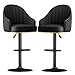 Regulowane stołki barowe zestaw 2 szt., obrotowe stołki barowe z oparciem, nowoczesne wysokie krzesła ze skóry PU do wyspy kuchennej, lady, pubu i jadalni, pomarańczowe/szare/niebieskie/czarne