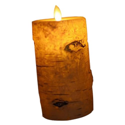 Velas LED sin llama seguras con textura de abedul que no consumen electricidad