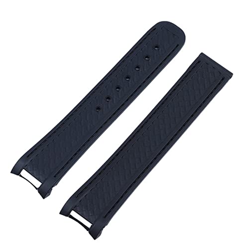 Bracelet caoutchouc 20mm anti-transpiration pour Omega Seamaster 300 boucle acier argenté