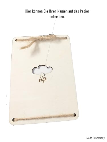 Woodland Mail Geldgeschenk Hochzeit aus Holz mit detaillierter Gravur - Karte Hochzeit Just Married