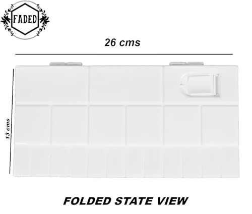 Image of Faded Folding Plastic Paint Palette - Compact Mixing Tray for Watercolor, Gouache, Acrylic & Oil Paint - Ideal for Professional Artists, Students & DIY Painting Projects (Medium)