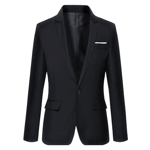 Mens Blazer Jacket One Button Slim Fit Sport Coat for Wedding Prom Party Casual Lightweight Business Suit Jackets