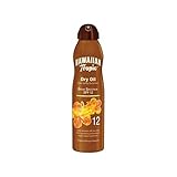 Hawaiian Tropic Tanning Dry Oil Clear Spray Sunscreen SPF 12 6 oz (Pack of 2)